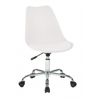 OSP Home Furnishings EMS26-11 Emerson Office Chair with Pneumatic Chrome Base in White Finish
